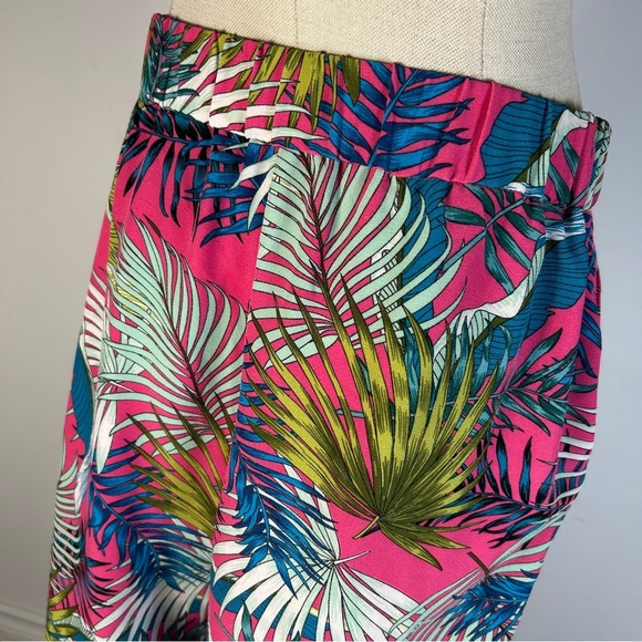 ❤️ Soho Apparel Pink and Green Leaf Pattern Lounge Women’s Pants S - Picture 4 of 10
